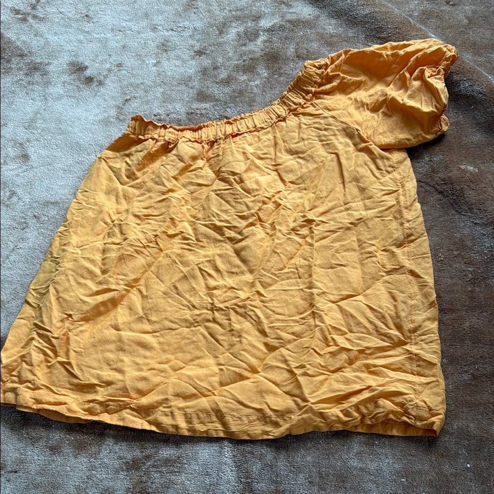 Anthropologie Mustard Off-Shoulder Top